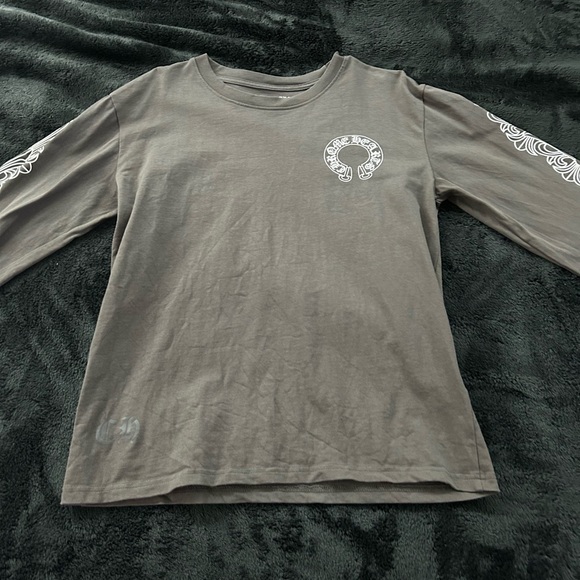 Grey chrome hearts long sleeve shirt